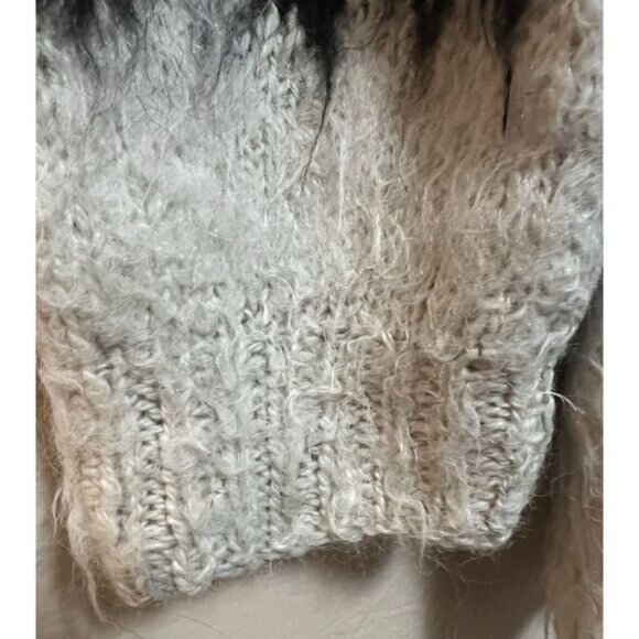 Vtg Signature Imports Alpaca Fair Isle Cardigan Black Blue White Fuzzy Bolivia - Picture 16 of 16